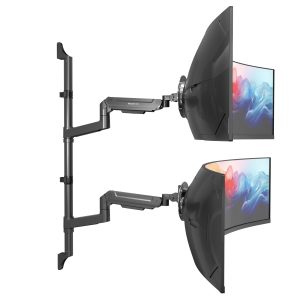 Heavy-Duty Dual Stacked Monitor Wall Mount with Gas Spring