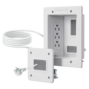 In-Wall TV Cable Concealer with Recessed Power