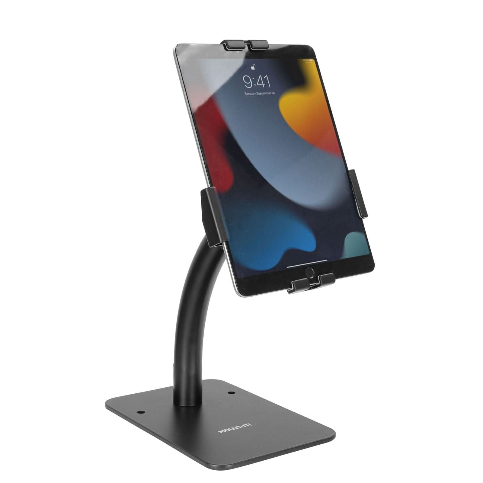 black-anti-theft-tablet-countertop-kiosk-stand-mount-it-mi-3871b-39682318499995 Black Tablet Stand - Anti-Theft Tablet Countertop Kiosk Stand - Mount-It! - MI-3871B