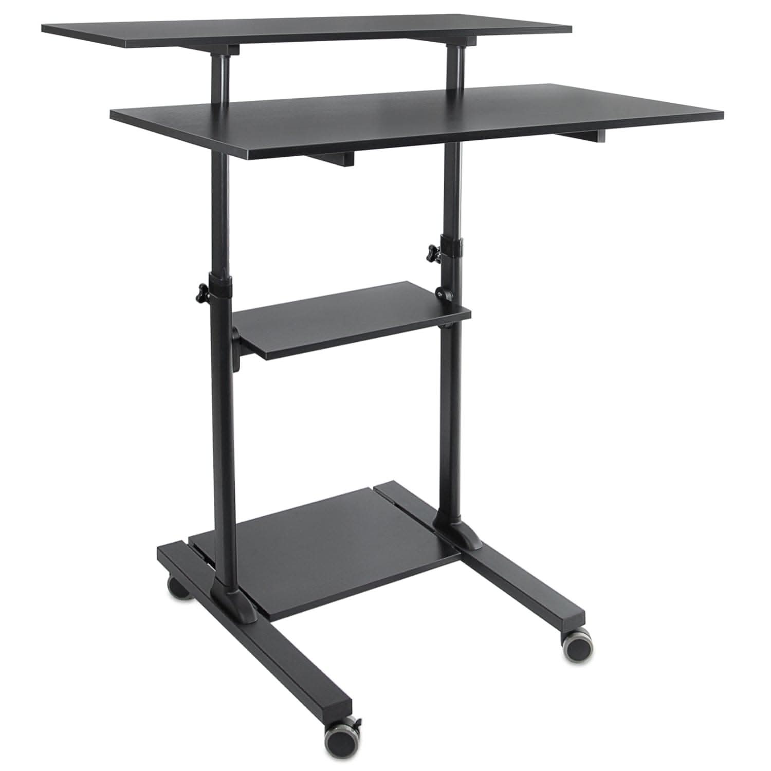 black-height-adjustable-rolling-stand-up-desk-mount-it-mi-7970b-39685086544027 Black Mobile Standing Desk - Height Adjustable Rolling Stand up Desk - Mount-It! - MI-7970B