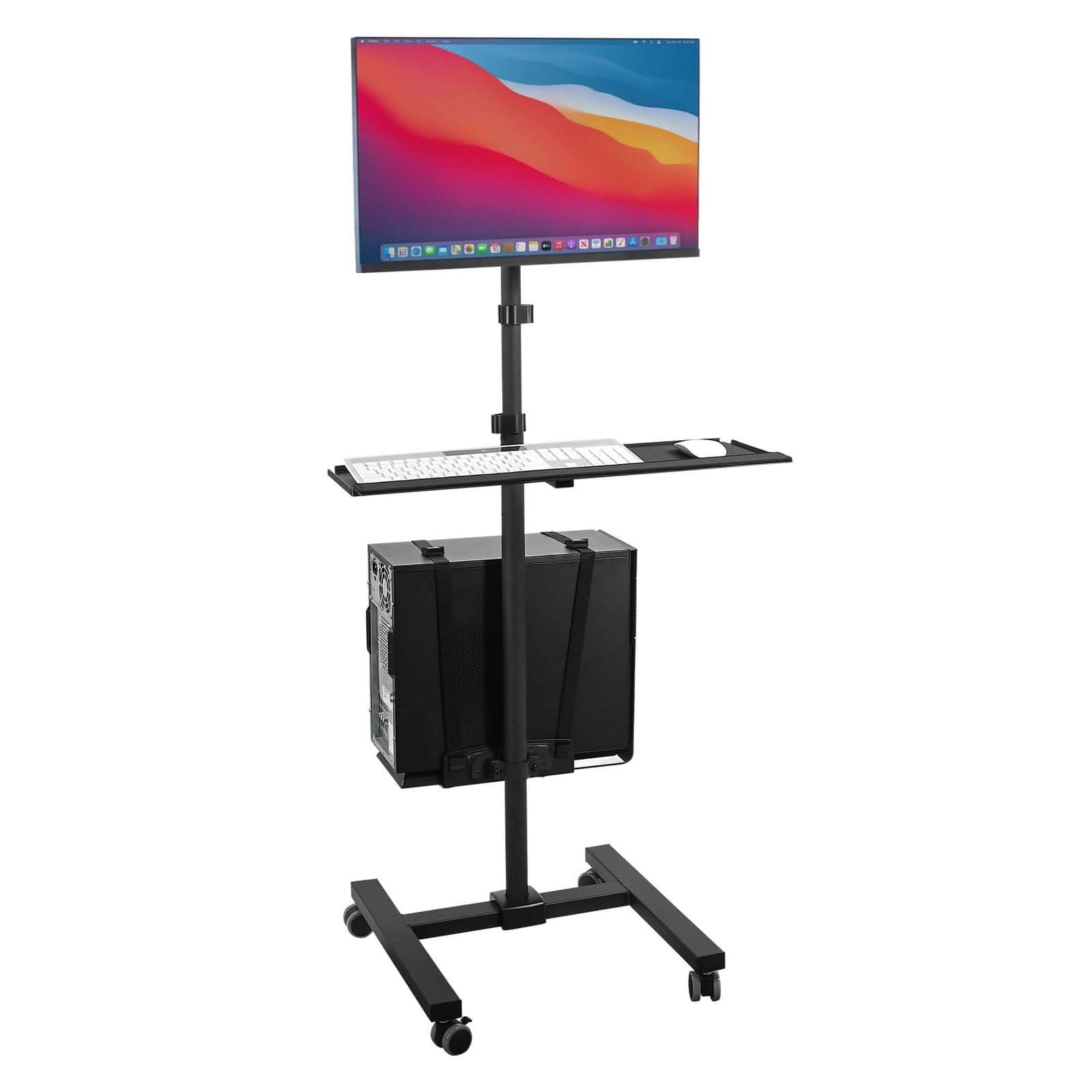black-mobile-cart-with-monitor-mount-cpu-holder-mount-it-mi-7948-39685803999387 Black Mobile Standing Desk - Mobile Cart With Monitor Mount & CPU Holder - Mount-It! - MI-7948