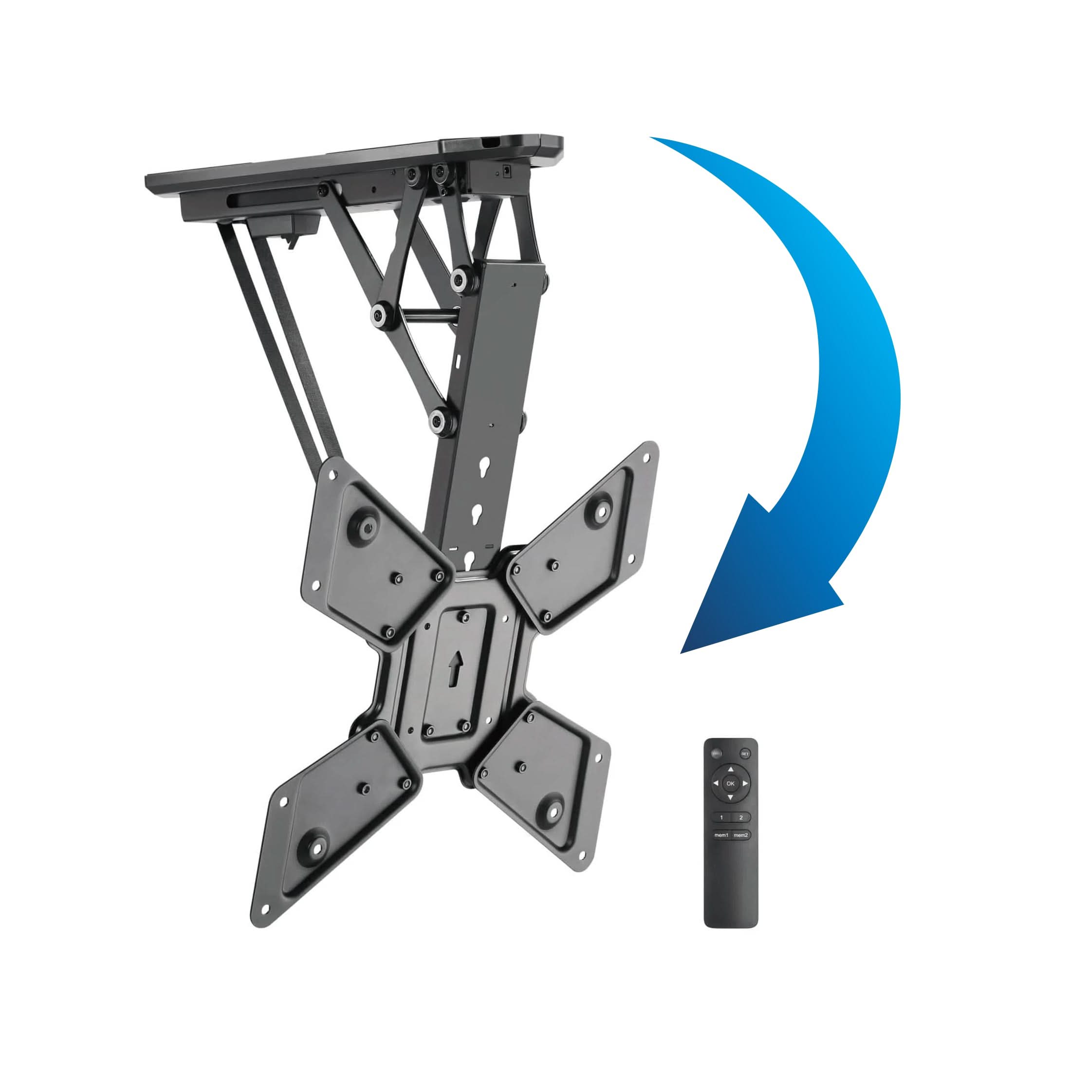 black-retractable-motorized-ceiling-tv-mount-mount-it-mi-4223-1152508110 Black TV Mount - Retractable Motorized Ceiling TV Mount - Mount-It! - MI-4223
