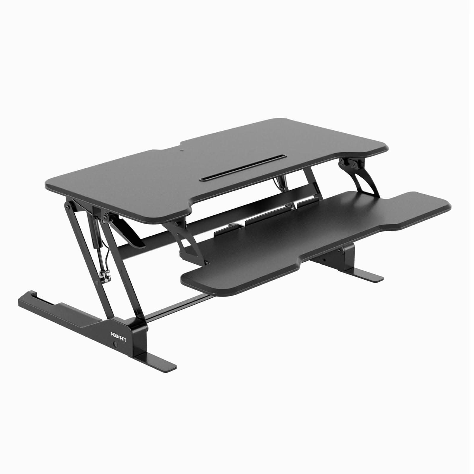 black-standing-desk-converter-with-38-desktop-mount-it-mi-15009-39687525728411 Black Desk Converters - Standing Desk Converter with 38" Desktop - Mount-It! - MI-15009