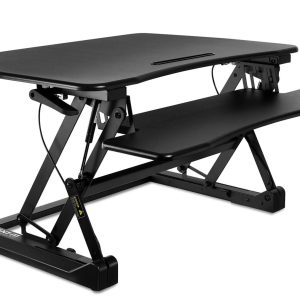 Black Desk Converters - Standing Desk Sit-Stand Desk Converter Height Adjustable, Large Surface Area - Mount-It! - MI-7955