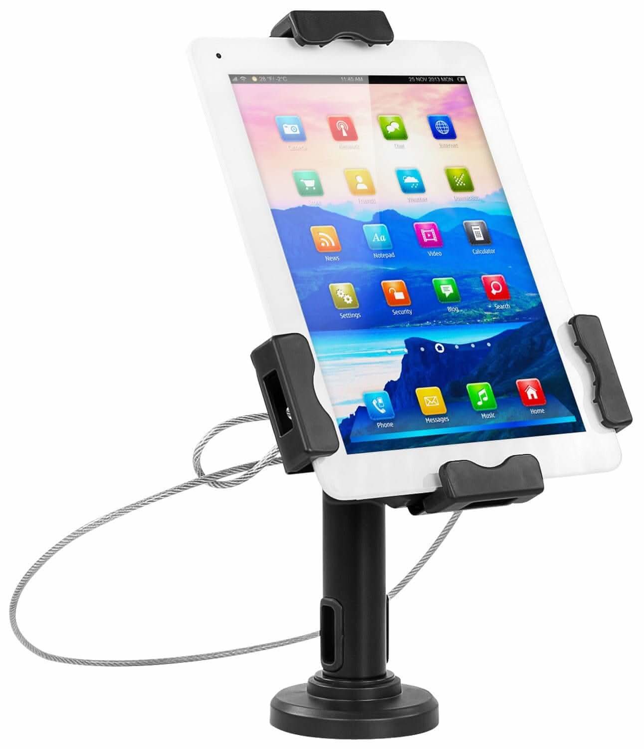 black-universal-tablet-stand-with-cable-lock-mount-it-mi-3784-1171583030 Black Tablet Stand - Universal Tablet Stand with Cable Lock - Mount-It! - MI-3784