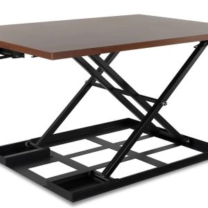 Brown Desk Converters - Height Adjustable X-Lift Standing Desk Converter - Mount-It! - MI-7929BRN