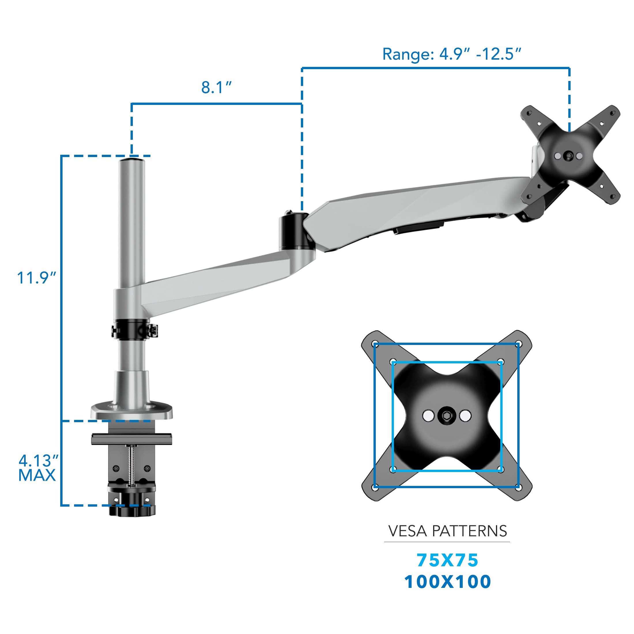 clix-series-full-motion-single-monitor-desk-mount-with-gas-spring-arm-mount-it-1160624260