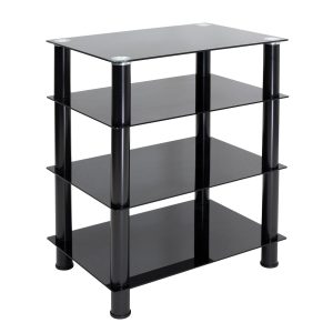 Four-Tiered Glass A/V Media Stand