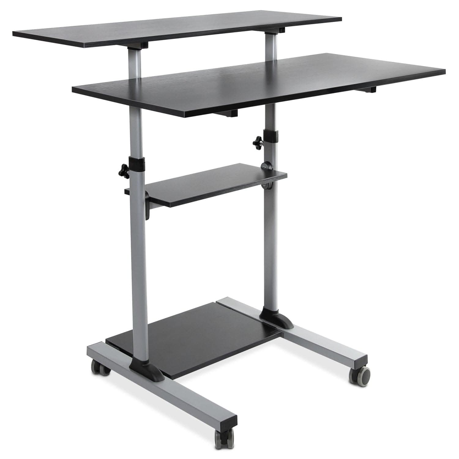 grey-height-adjustable-rolling-stand-up-desk-mount-it-mi-7970-39685080776859 Grey Mobile Standing Desk - Height Adjustable Rolling Stand up Desk - Mount-It! - MI-7970