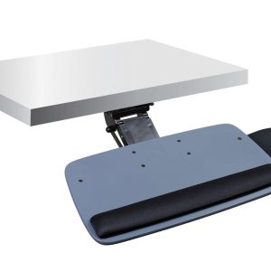 Grey Keyboard Trays/Mounts - Under Desk Keyboard Platform With Wrist Support - Mount-It! - MI-7137