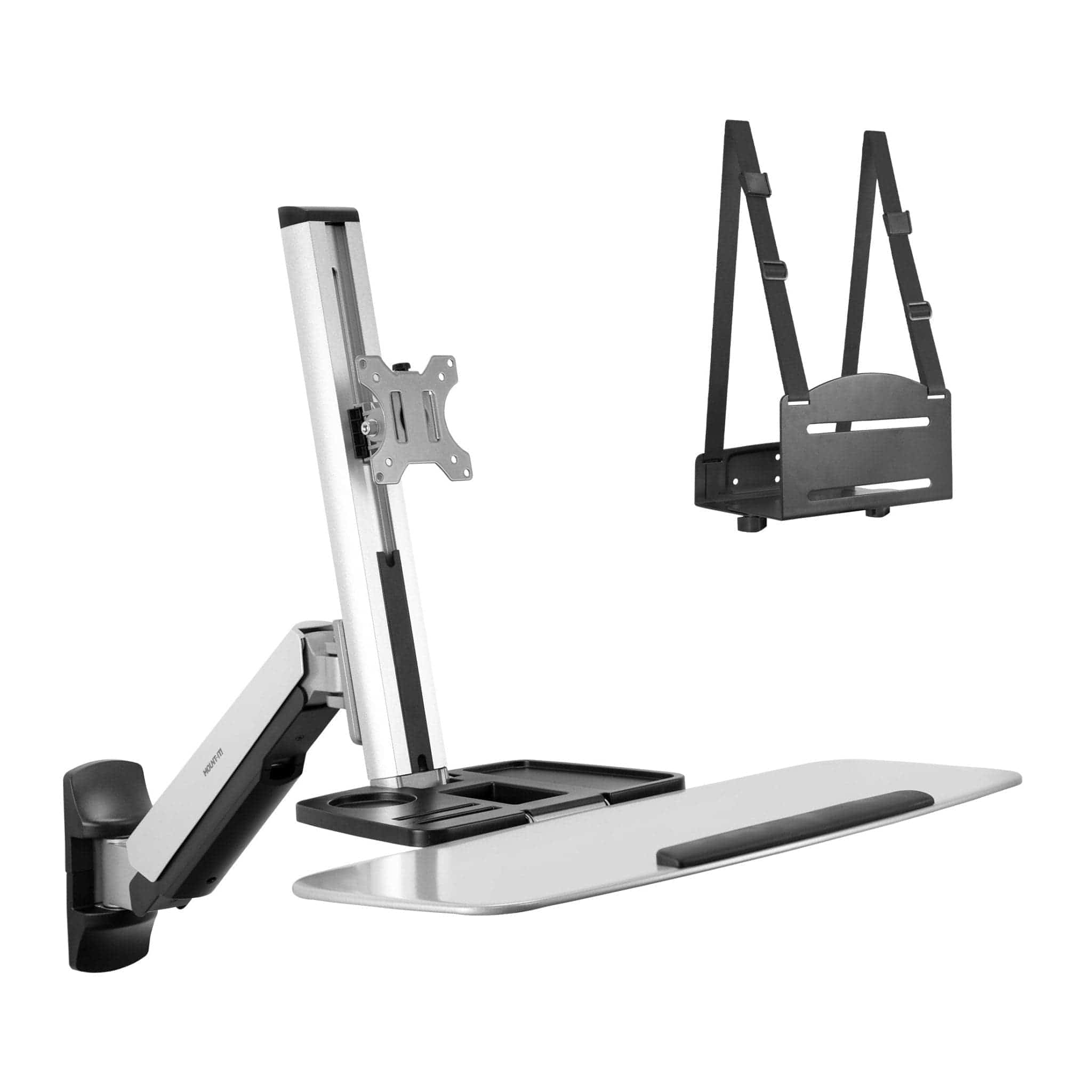 grey-wall-mounted-sit-stand-single-monitor-workstation-mount-it-mi-7905-34457496944795 Grey Wall Mounted Desk - Wall Mounted Sit-Stand Single Monitor Workstation - Mount-It! - MI-7905