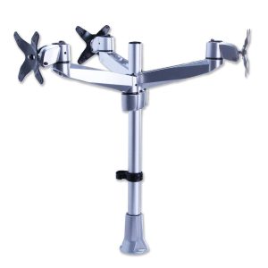 Silver Monitor Mount - Three Monitor Swivel Arm Desk Mount - Mount-It! - MI-52111