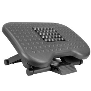 Under Desk Office Footrest with 3-Level Height Adjustment and Rolling Massaging Surface | 17 x 13 Inches