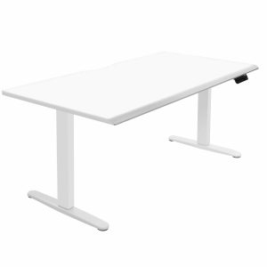 White Standing Desk - Dual Motor Electric Standing Desk with 60" Tabletop - White Base - Mount-It! - MI-18123