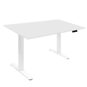 White Standing Desk - Electric Standing Desk with 55" Tabletop - White Base - Mount-It! - MI-18061