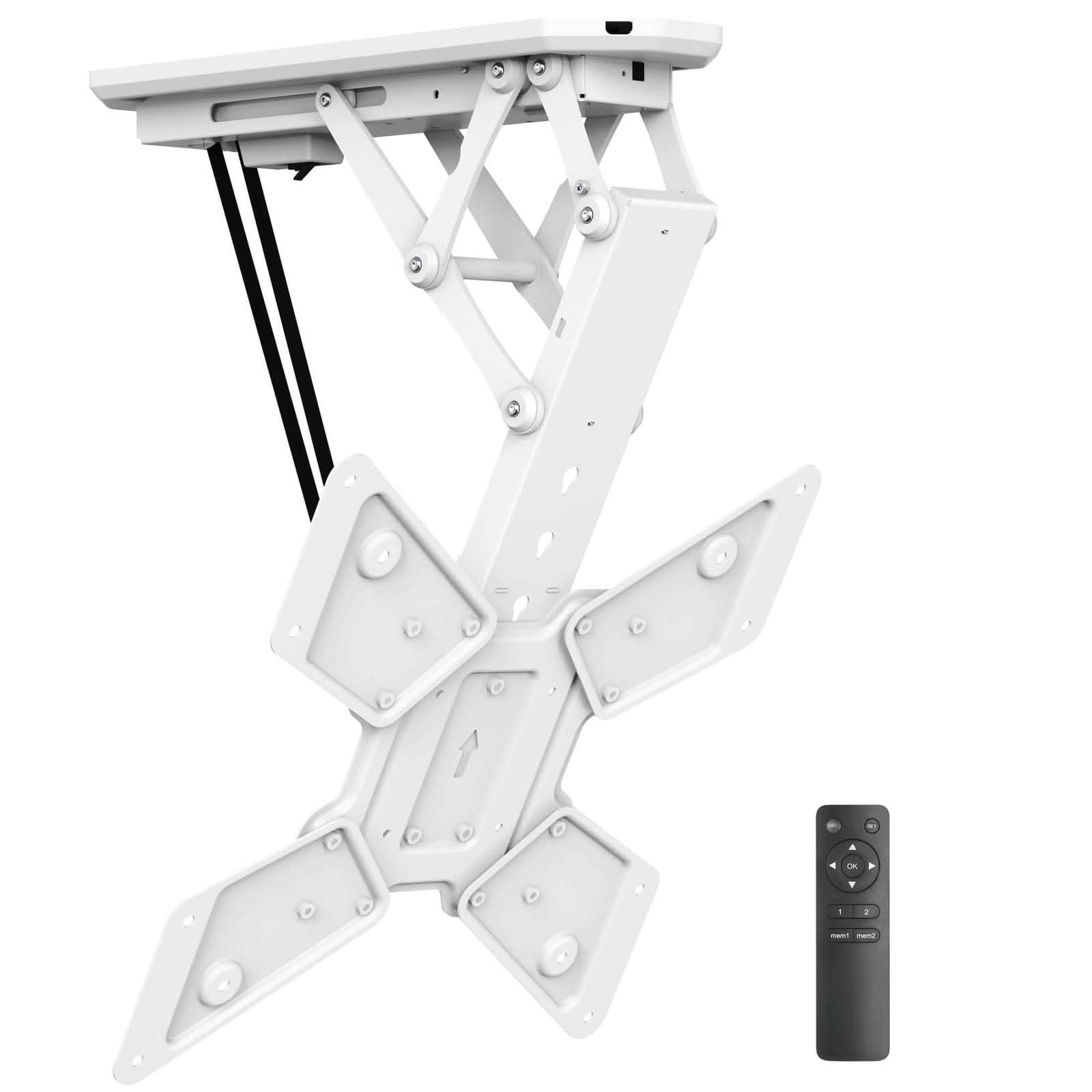 white-retractable-motorized-ceiling-tv-mount-mount-it-mi-4223w-39686545309851 White TV Mount - Retractable Motorized Ceiling TV Mount - Mount-It! - MI-4223W