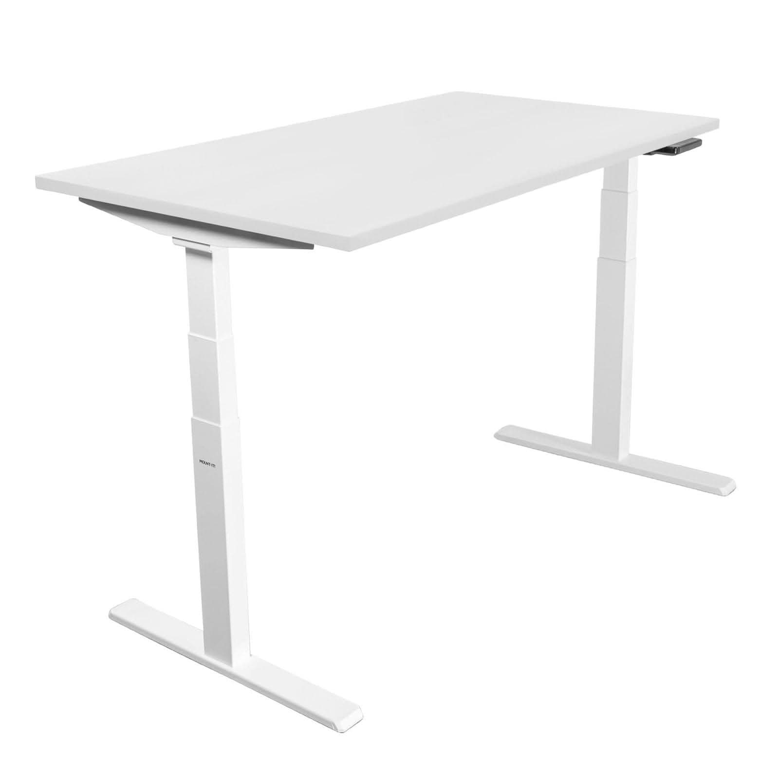 white-ultimate-dual-motor-electric-standing-desk-with-48-tabletop-white-base-mount-it-mi-18066-39688041300123 White Standing Desk - Ultimate Dual Motor Electric Standing Desk with 48" Tabletop - White Base - Mount-It! - MI-18066