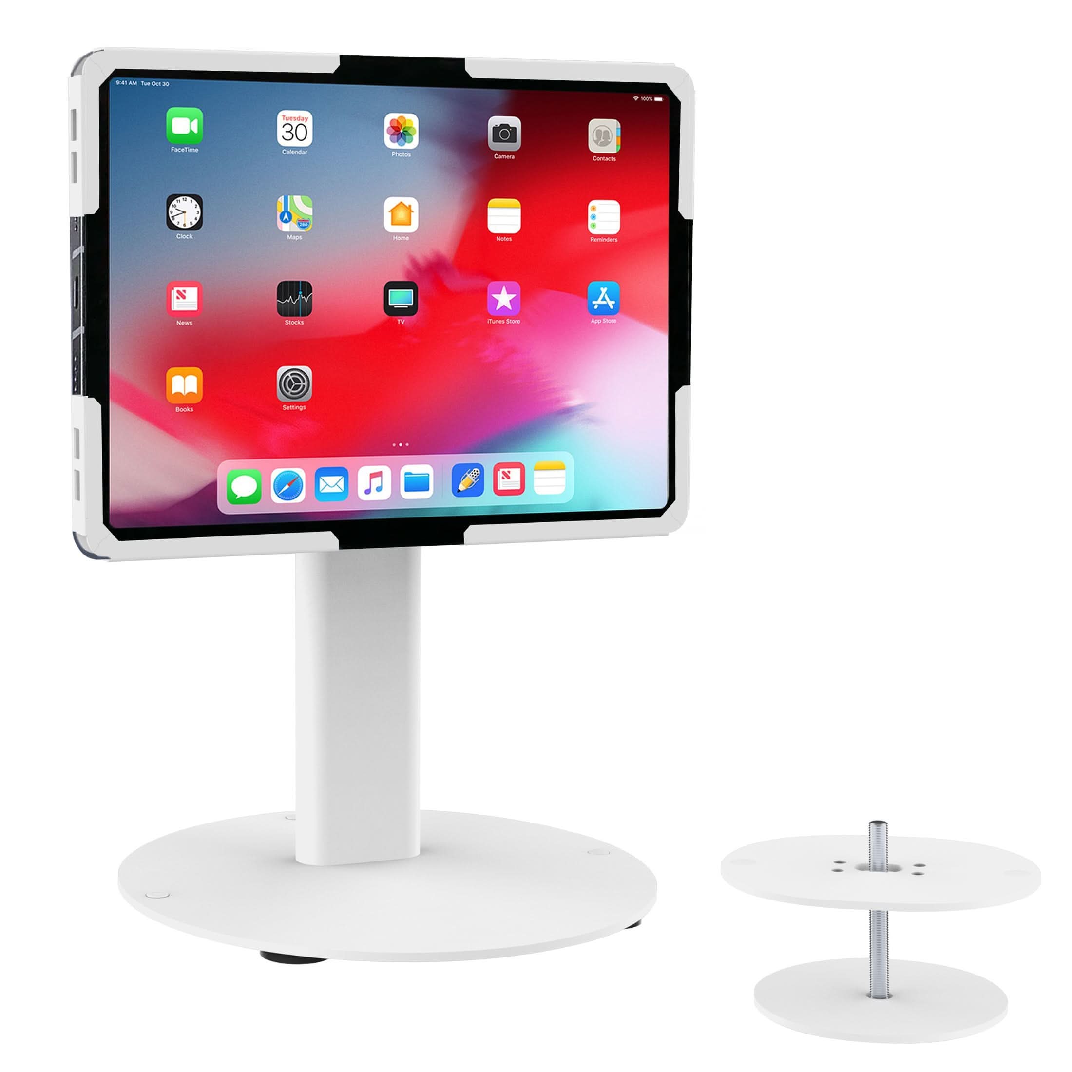 white-universal-tablet-countertop-stand-with-tilt-mount-it-mi-3881wht-36616719990939 White Tablet Stand - Universal Tablet Countertop Stand with Tilt - Mount-It! - MI-3881WHT
